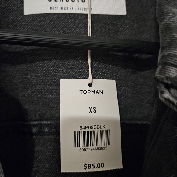 Topman distressed denim jacket black - Picture 7 of 9